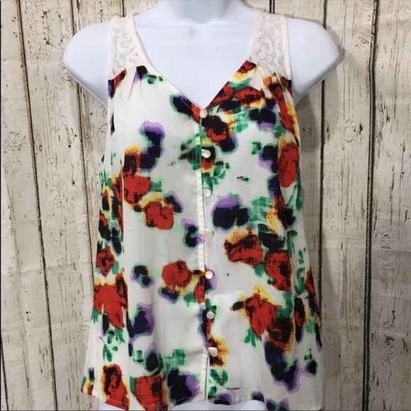 KENSIE sleeveless floral tank top size xs - Picture 2 of 6